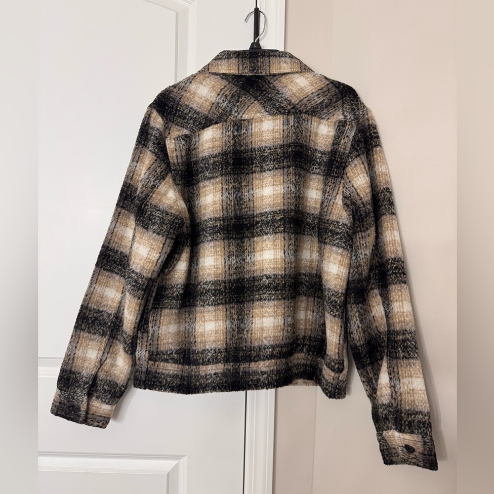 Goodfellow & Co Black and Tan Plaid Zip Jacket - Picture 3 of 5